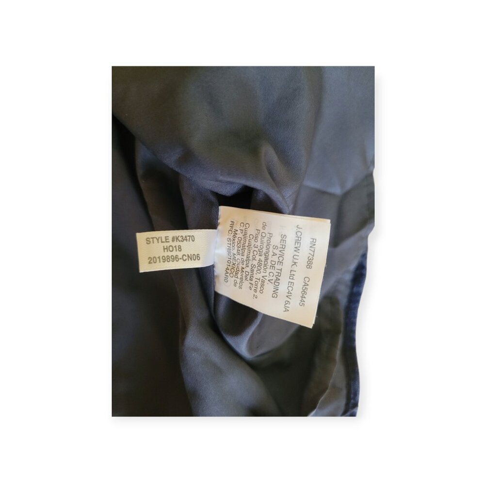 J Crew Factory Navy Velvet Dress Size 10 Long Sleeve Tulip Hem Workwear Chic - Picture 11 of 11